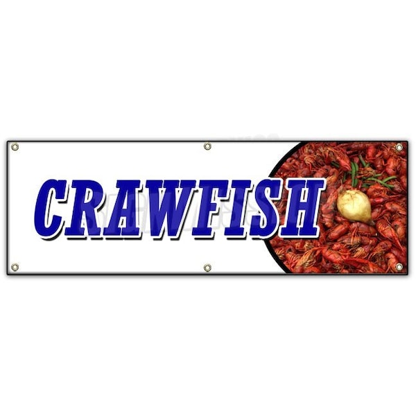 CRAWFISH BANNER SIGN boil dinner lunch corn cajun new orleans buggers